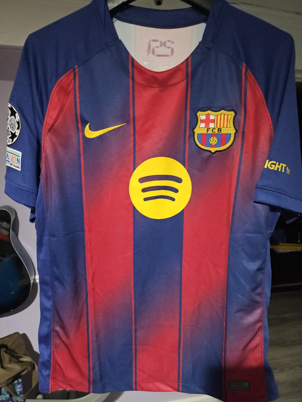 Lamine Yamal Nike Blue Champions Patch Jersey Accent